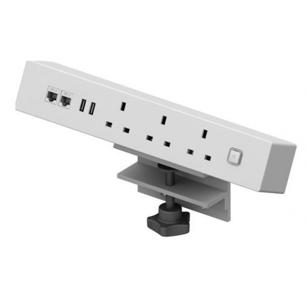 Desk Station Clamp 2xEthernet 2xUSB-A 3x UK... | Klikk Malta