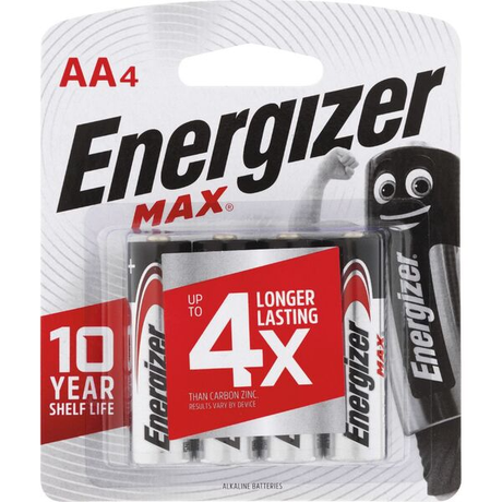 Energizer Max Alkaline 4xAA Batteries | Klikk Malta