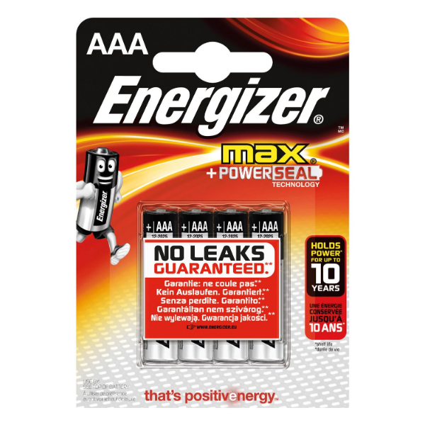 Energizer Max Alkaline AAA Battery (4-pack) | Klikk Malta