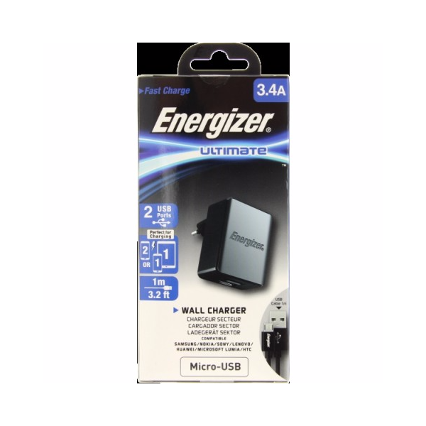 Energizer Micro USB Wall Charger 3.4A with ... | Klikk Malta