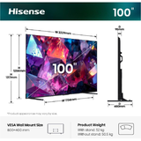 Hisense 100E7S PRO 100 inch UHD QLED Smart TV | Klikk Malta