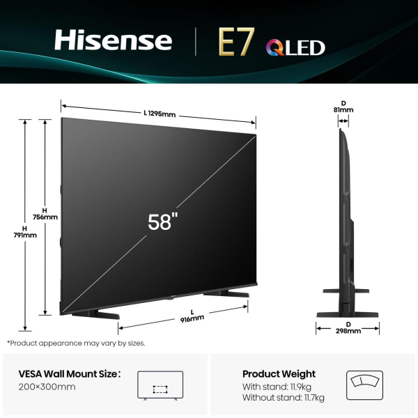 Hisense 58E7Q 58 inch QLED UHD Smart Televi... | Klikk Malta