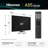 Hisense 65A85Q 65 inch UHD OLED 120Hz Smart TV | Klikk Malta