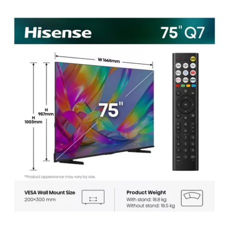 Hisense 75Q7S 55 inch QLED UHD Smart TV | Klikk Malta