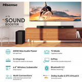 Hisense HS3100 480W 3.1Ch Bluetooth Soundba... | Klikk Malta