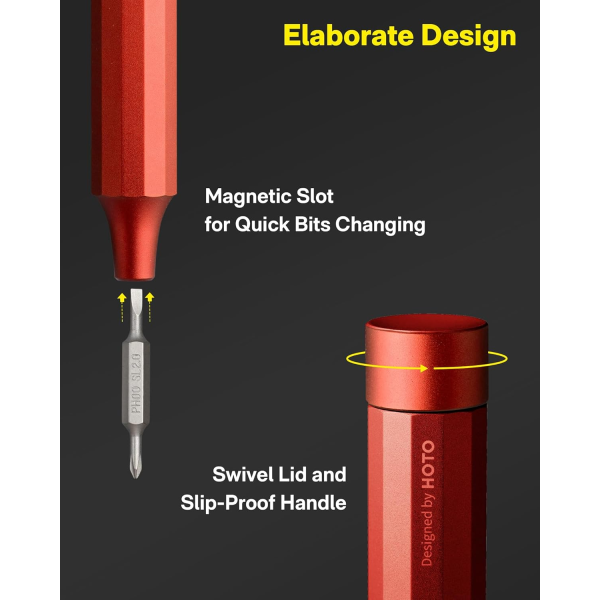 HOTO 24-in-1 Precision Screwdriver Red (24pcs) | Klikk Malta