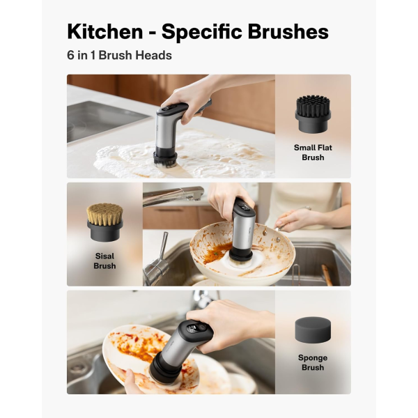 HOTO Grip Cordless Spin Scrubber Grey-Black | Klikk Malta