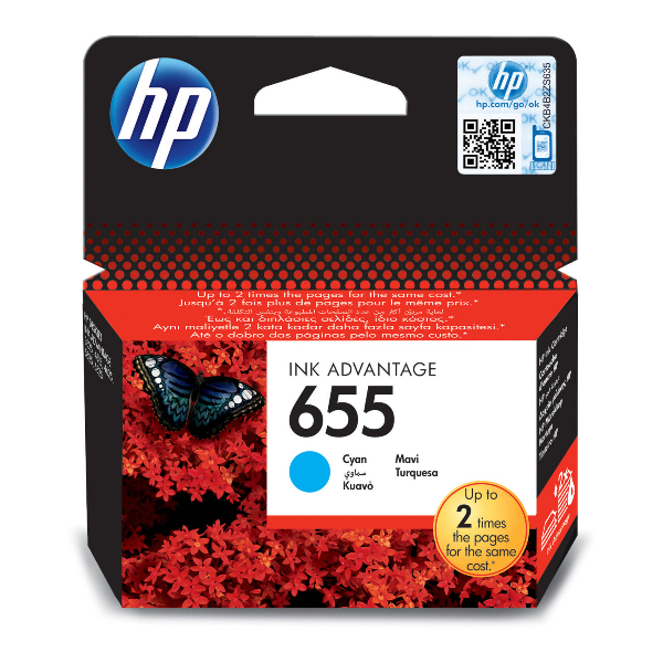 HP 655 Cyan Ink Cartridge | Klikk Malta