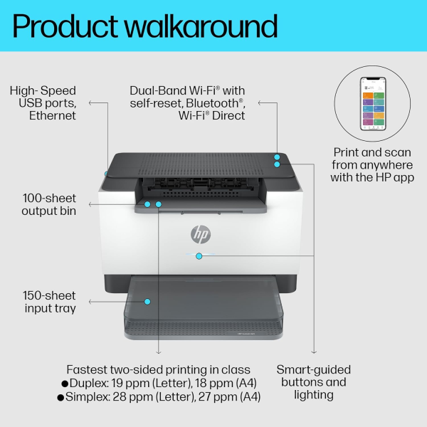 HP LaserJet M207dw Laser Printer | Klikk Malta