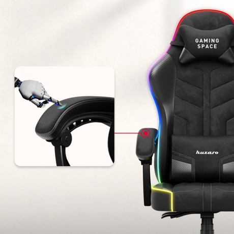 Huzaro Force 2.7 RGB Velour Gaming Chair Black | Klikk Malta