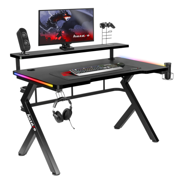 Huzaro Hero 5.0 RGB 120cm Gaming Desk Black | Klikk Malta