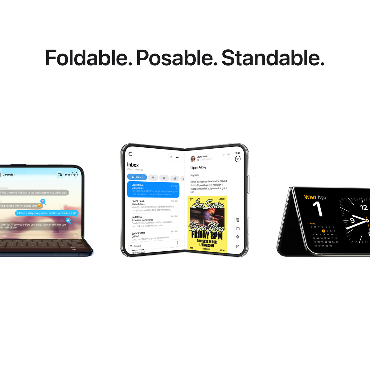 Foldable. Posable. Standable.