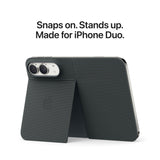 Snaps on. Stands up. Nade for iPhone Duo.