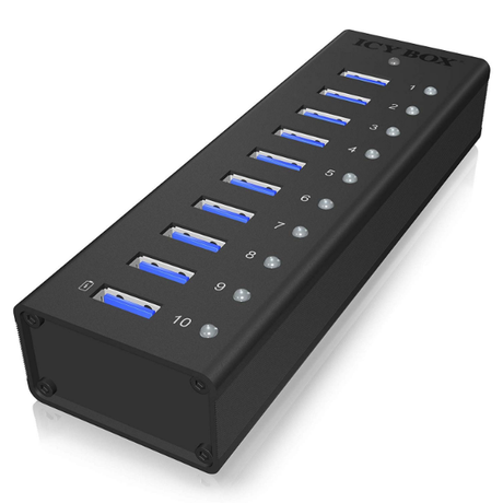 Icy Box 10 Port USB 3.0 Hub & Charger | Klikk Malta