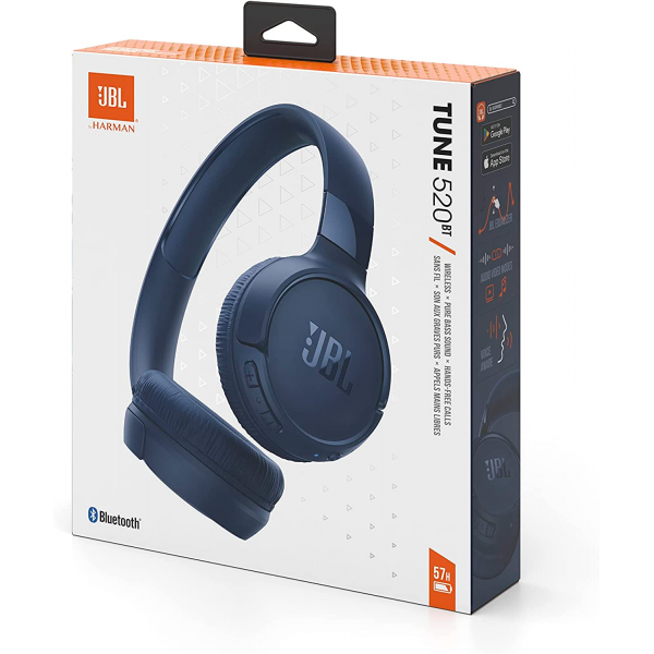 JBL Tune 520BT On-Ear Wireless Headphones Blue | Klikk Malta
