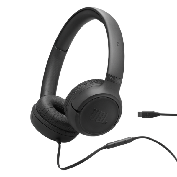 JBL T530 Wired USB-C On-Ear Headphones Black | Klikk Malta