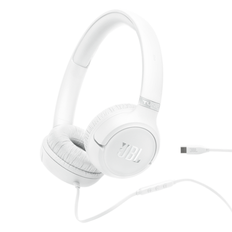 JBL T530 Wired USB-C On-Ear Headphones White | Klikk Malta
