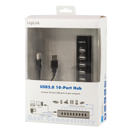 LogiLink 10 Port USB 2.0 Hub | Klikk Malta