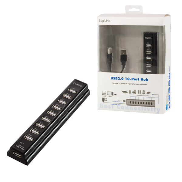 LogiLink 10 Port USB 2.0 Hub | Klikk Malta