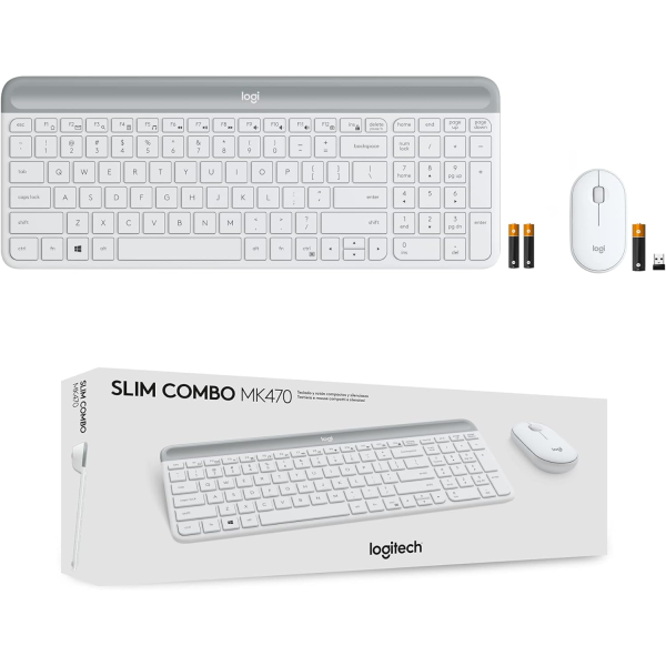 Logitech MK470 Slim Keyboard & Mouse White US | Klikk Malta