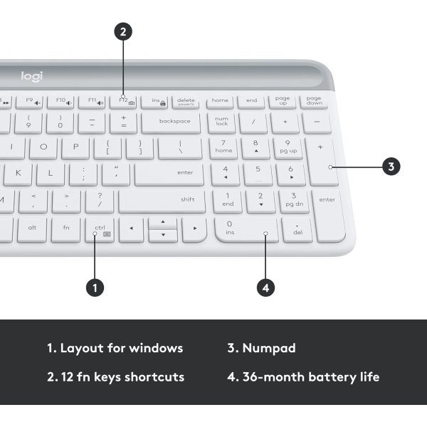 Logitech MK470 Slim Keyboard & Mouse White US | Klikk Malta