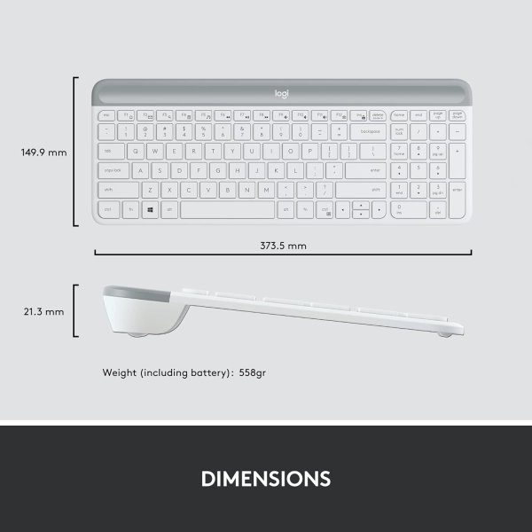 Logitech MK470 Slim Keyboard & Mouse White US | Klikk Malta