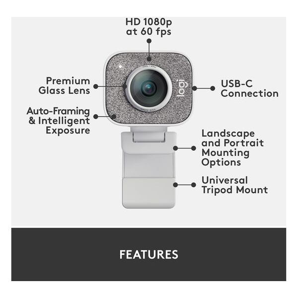 Logitech StreamCam USB Webcam White | Klikk Malta
