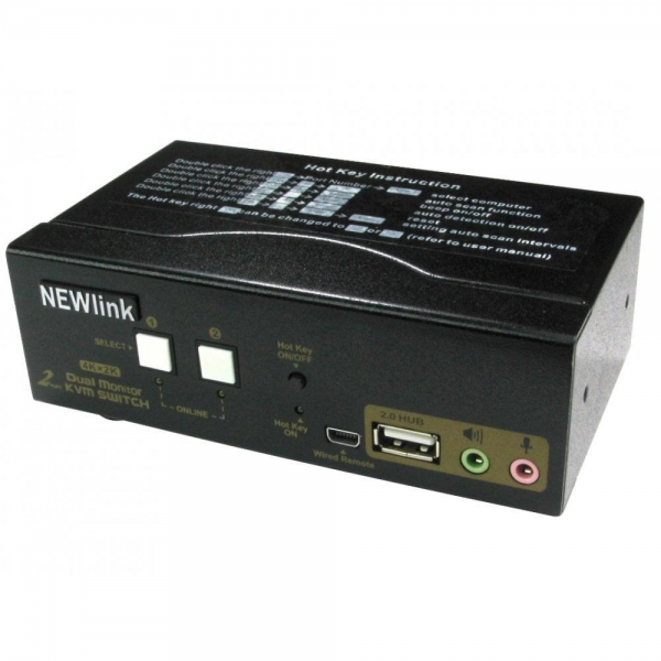 NEWlink 2 Port Dual Display HDMI USB KVM Sw... | Klikk Malta