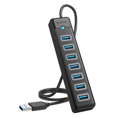 Orico PW7U USB to 7x USB 3.0 Hub Adapter Black | Klikk Malta