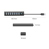 Orico PW7U USB to 7x USB 3.0 Hub Adapter Black | Klikk Malta