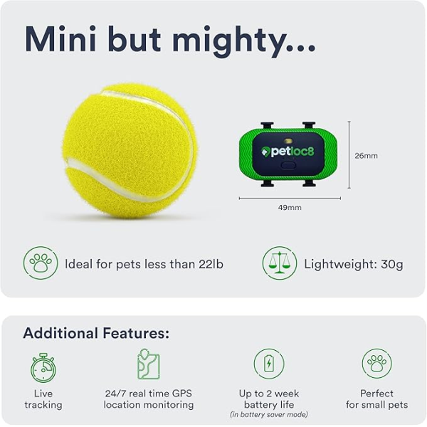 Petloc8 mini Pet Tracker + 1 year subscription | Klikk Malta
