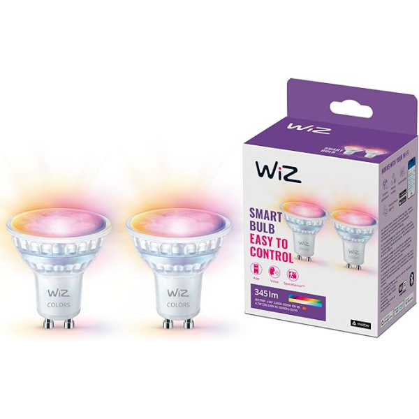 Philips WiZ 50W GU10 Glass RGB Smart Bulb 2... | Klikk Malta