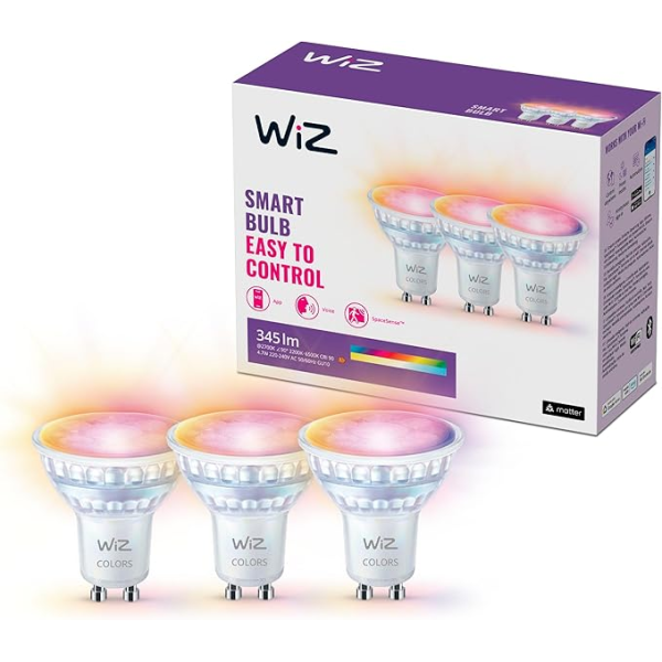 Philips WiZ 50W GU10 Glass RGB Smart Bulb 3... | Klikk Malta