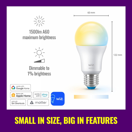 Philips WiZ A60 100W E27 Tunable Whites Sma... | Klikk Malta
