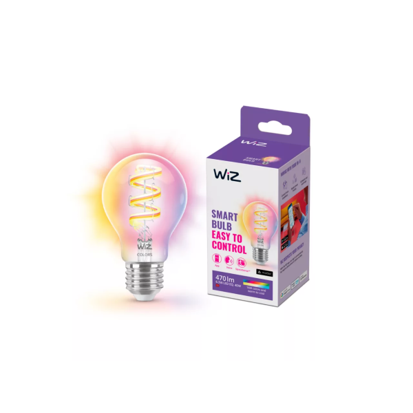 Philips WiZ A60 40W E27 ClearGlass RGB Smar... | Klikk Malta
