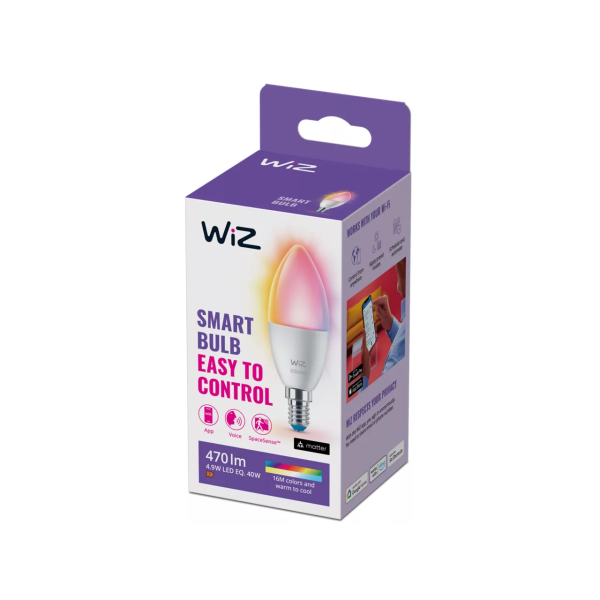 Philips WiZ C37 40W E14 RGB Smart Bulb 1-pack | Klikk Malta