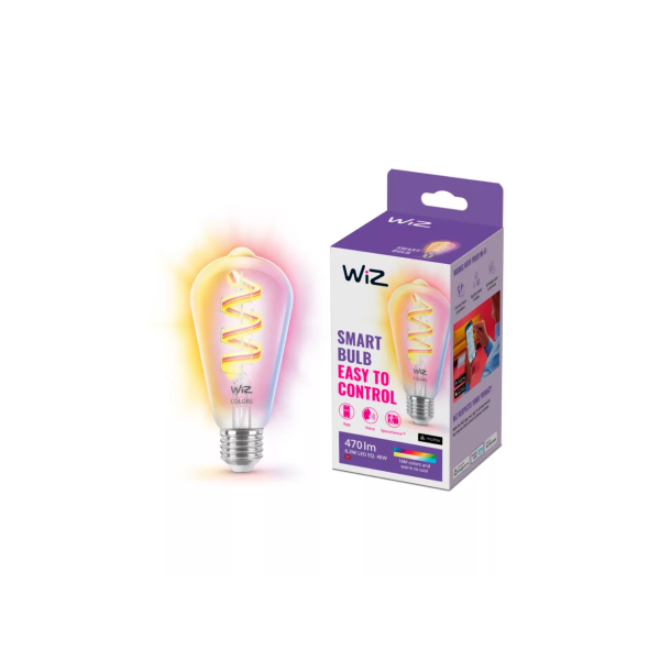 Philips WiZ ST64 40W E27 ClearGlass RGB Sma... | Klikk Malta