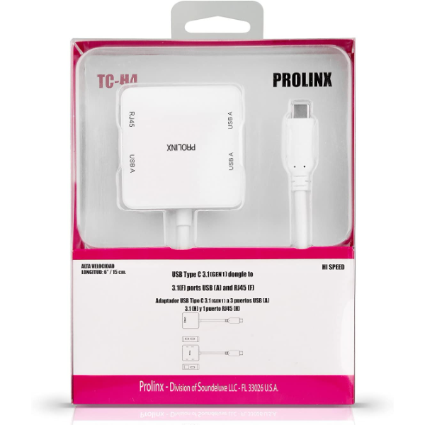 Prolinx TC-H4 USB C (M) to USB-A (F) & Giga... | Klikk Malta