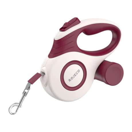 Rojeco 5M Automatic Retractable Dog Leash Red | Klikk Malta