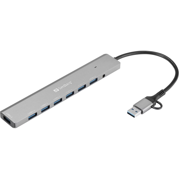 Sandberg 7-port USB-C/A Hub | Klikk Malta