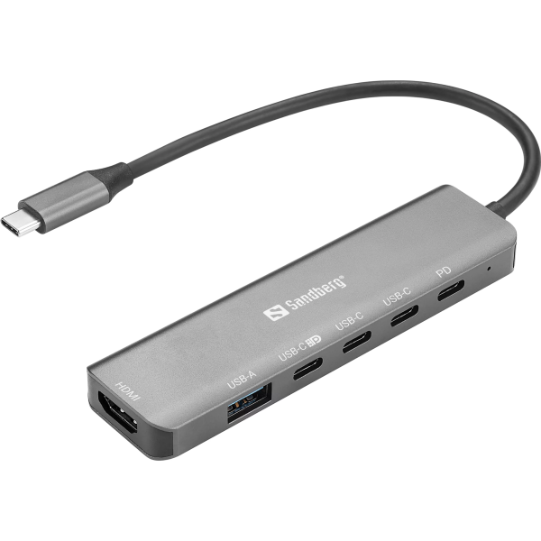 Sandberg USB-C 6-in-1 MediaDock (HDMI 4xUSB... | Klikk Malta