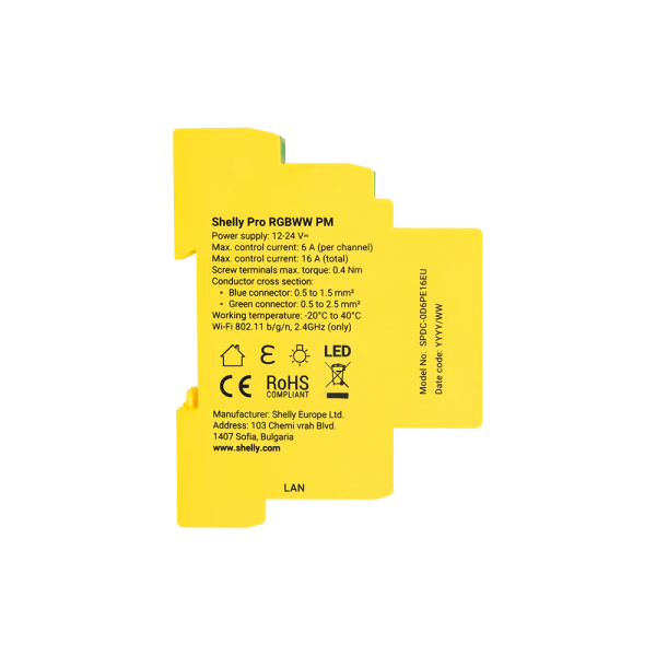 Shelly Pro RGBWW PM DIN Smart Light Controller | Klikk Malta