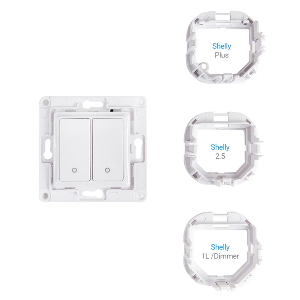 Shelly Smart Wall Switch 2-gang White | Klikk Malta