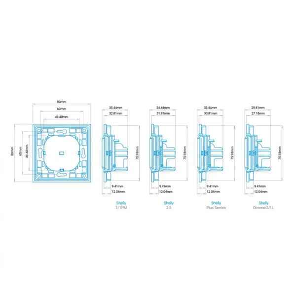 Shelly Smart Wall Switch 2-gang White | Klikk Malta