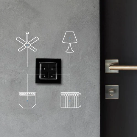 Shelly Smart Wall Switch 4-gang Black | Klikk Malta