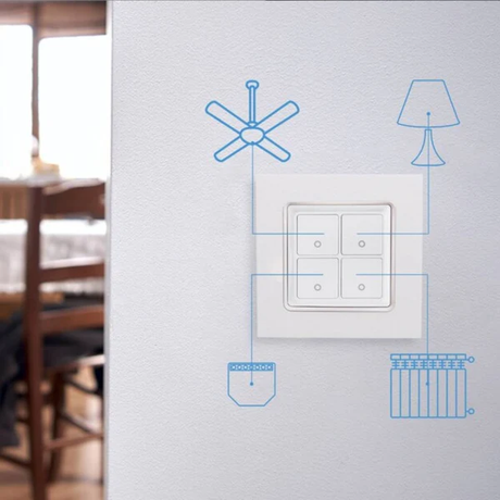 Shelly Smart Wall Switch 4-gang White | Klikk Malta