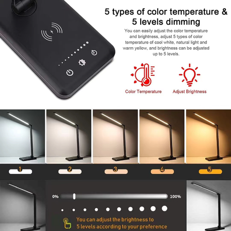 Smart Desk Lamp with Wireless Charging Pad 5W | Klikk Malta