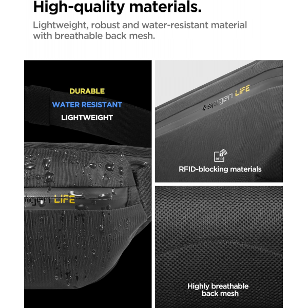 Spigen Klasden KD411 Waist Bag Black | Klikk Malta