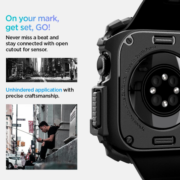 Spigen Rugged Armor Black Case for Apple Wa... | Klikk Malta