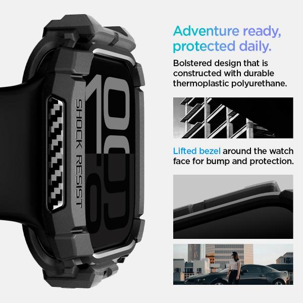 Spigen Rugged Armor Black Case for Apple Wa... | Klikk Malta